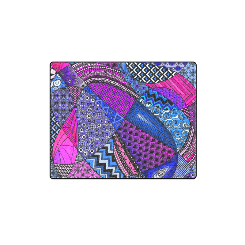 Pink Purple Blue Tangles by ArtformDesigns Blanket 40"x50"