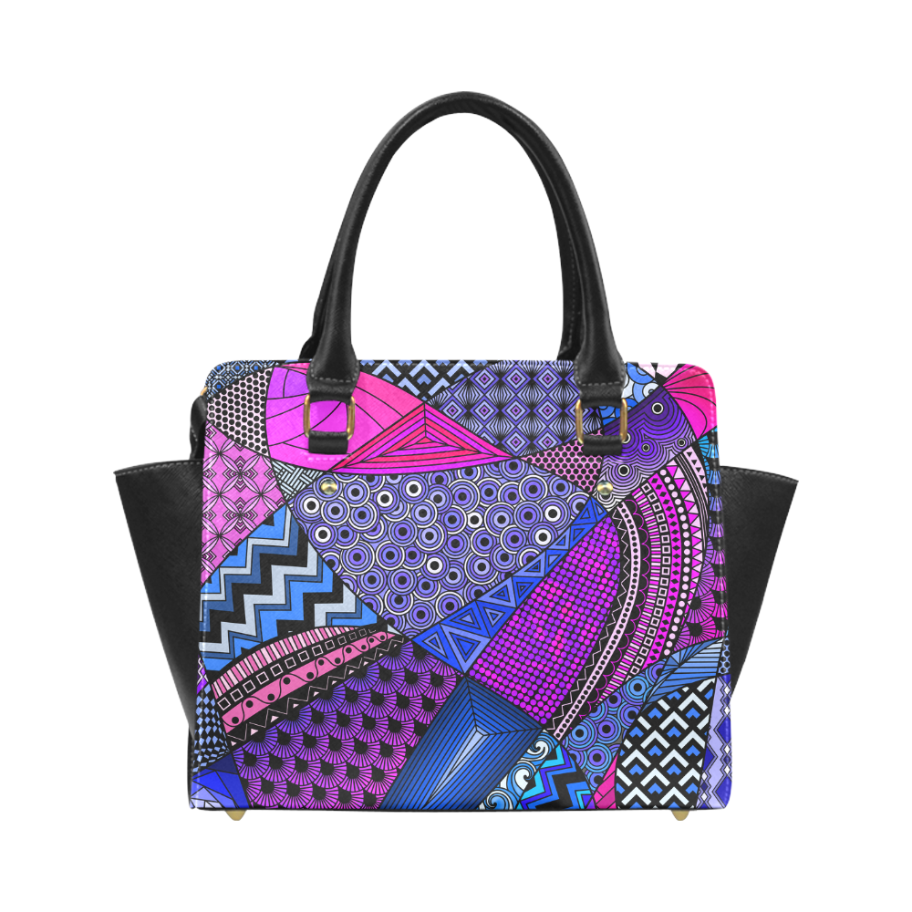 Pink Purple Blue Tangles by ArtformDesigns Classic Shoulder Handbag (Model 1653)