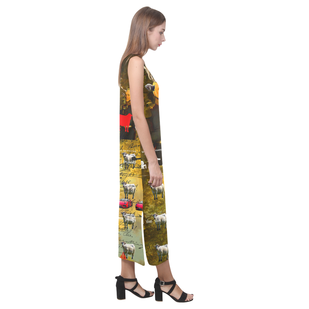 BOVINE Phaedra Sleeveless Open Fork Long Dress (Model D08)
