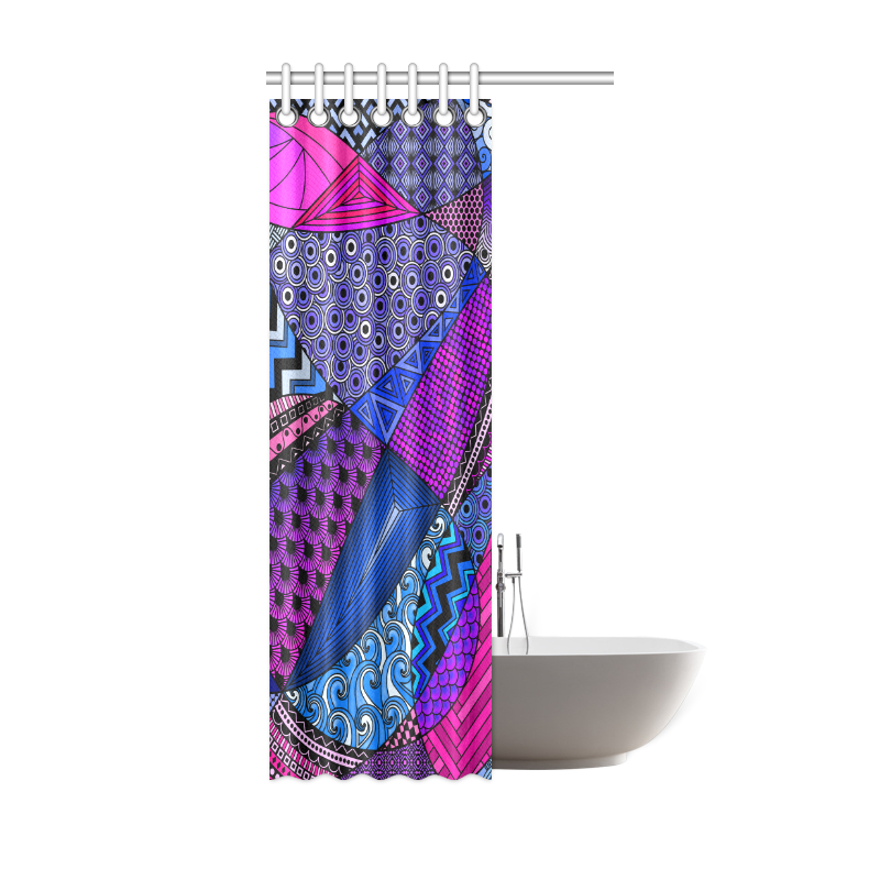 Pink Purple Blue Tangles by ArtformDesigns Shower Curtain 36"x72"