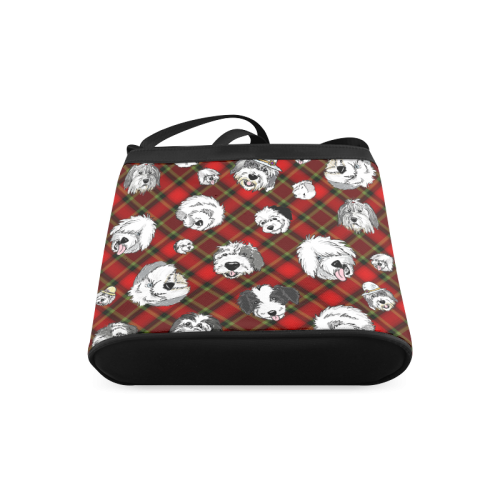 red plaid OES faces Crossbody Bags (Model 1613)