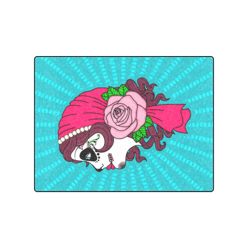 Gypsy Woman Tattoo Sugar Skull by ArtformDesigns Blanket 50"x60"