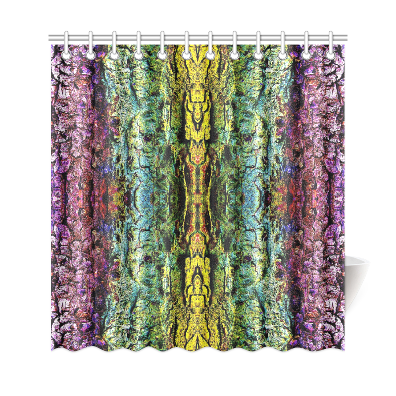 Abstract, Yellow Green, Purple, Shower Curtain 69"x72"