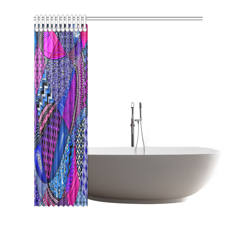 Pink Purple Blue Tangles by ArtformDesigns Shower Curtain 66"x72"