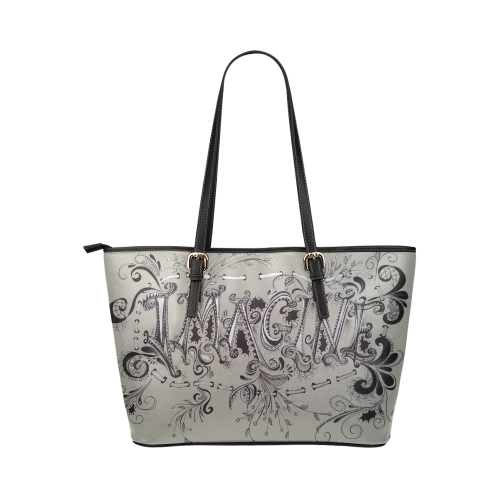 "IMAGINE"-LEATHER TOTE Leather Tote Bag/Large (Model 1651)