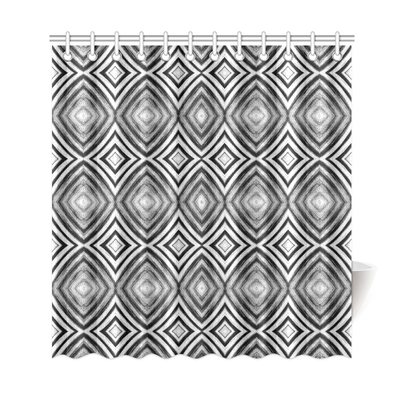 black and white diamond pattern Shower Curtain 69"x72"