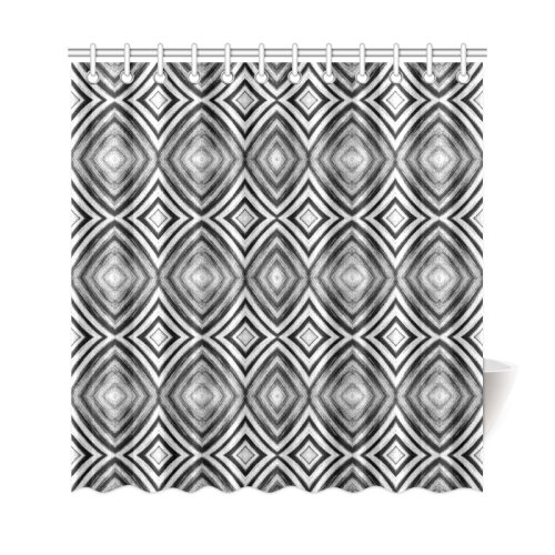 black and white diamond pattern Shower Curtain 69"x72"