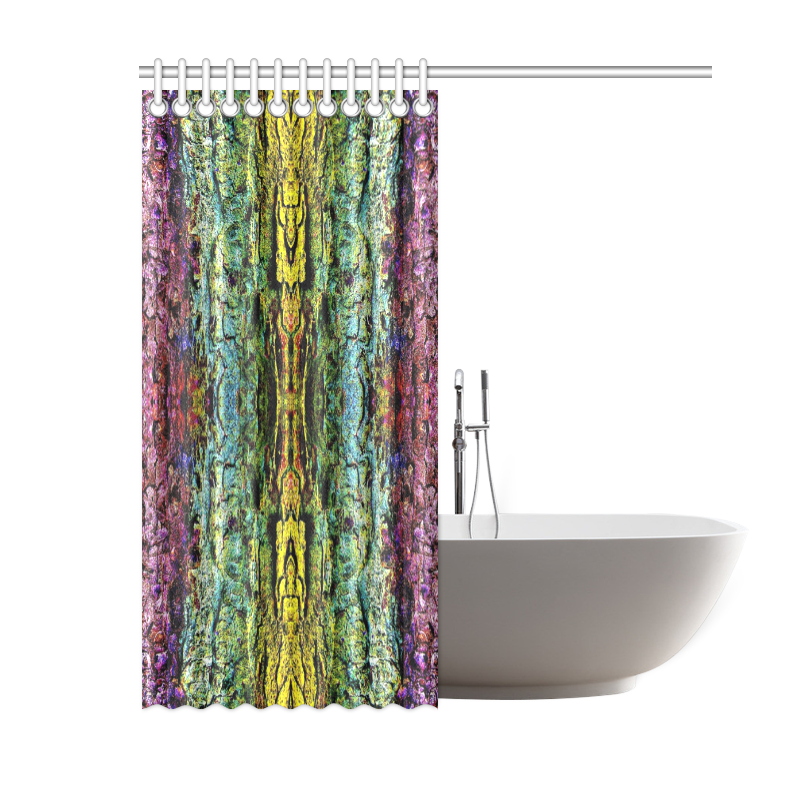 Abstract, Yellow Green, Purple, Shower Curtain 60"x72"