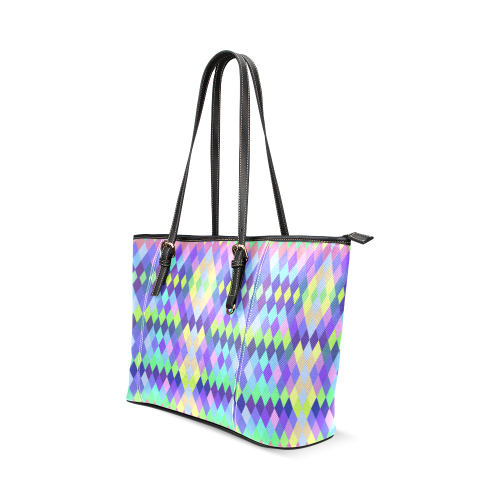 Abstract Leather Tote Bag/Large (Model 1640)