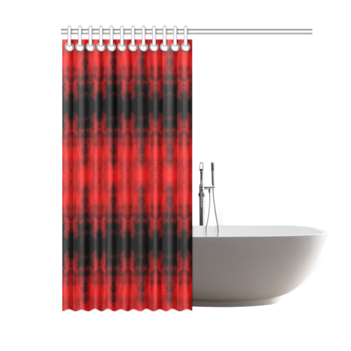 Red Black Gothic Pattern Shower Curtain 60"x72"