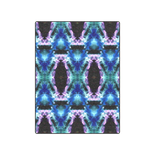 Blue, Light Blue, Metallic Diamond Pattern Blanket 50"x60"