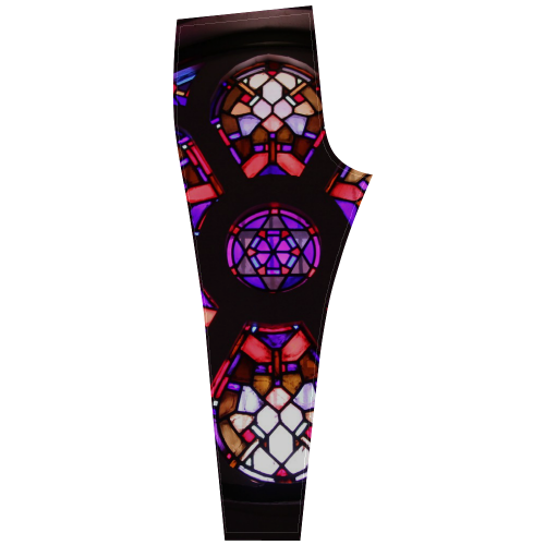 Purple Rosary Window Mandala Cassandra Women's Leggings (Model L01)