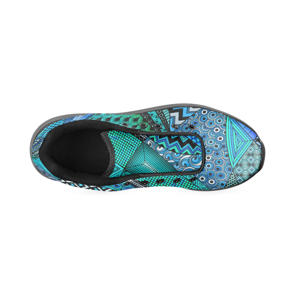 Blue Green Tangles by ArtformDesigns Women’s Running Shoes (Model 020)