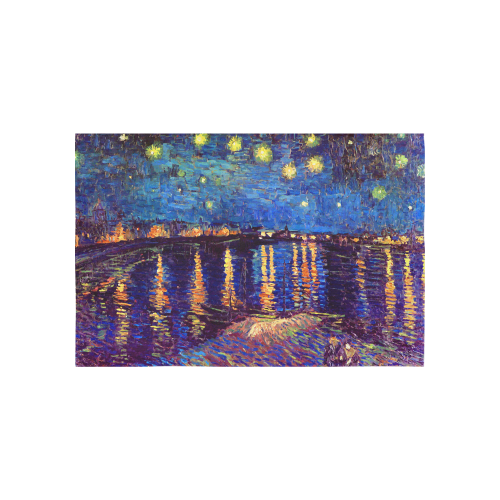 Van Gogh Starry Night Over Rhone Cotton Linen Wall Tapestry 60"x 40"