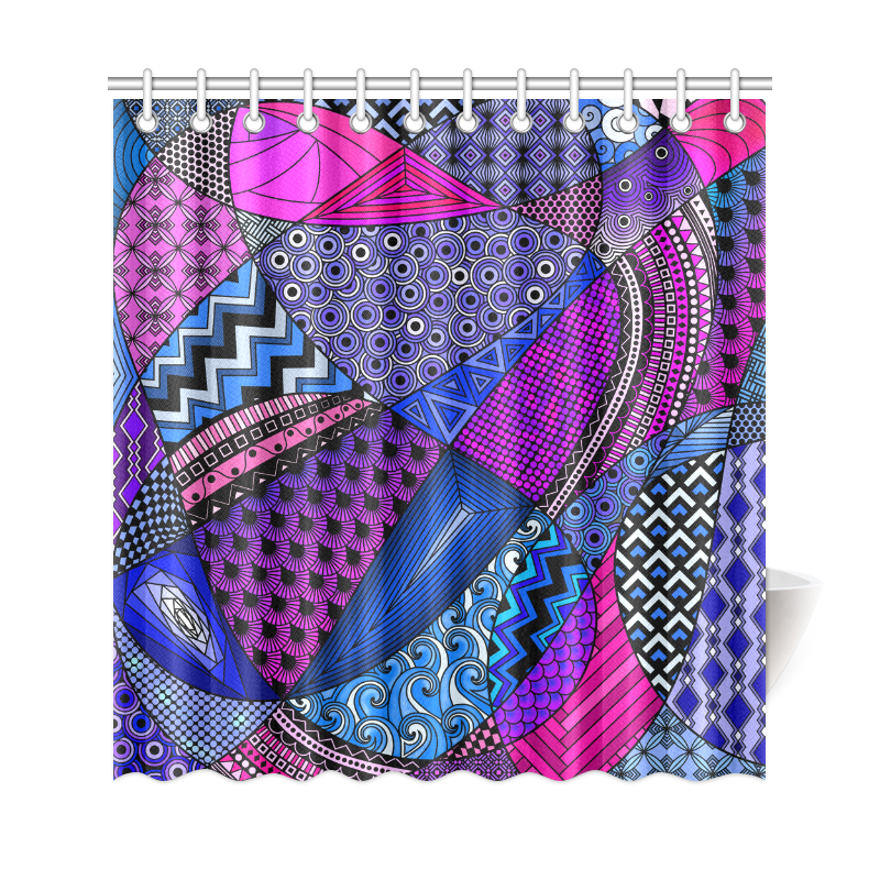 Pink Purple Blue Tangles by ArtformDesigns Shower Curtain 69"x72"