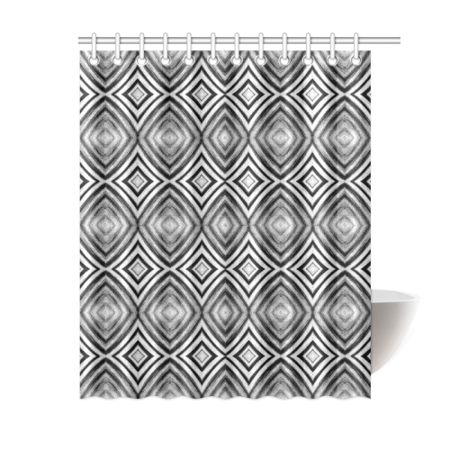 black and white diamond pattern Shower Curtain 60"x72"
