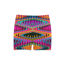 WAVES DISTORTION chevrons multicolored Briseis Skinny Shorts (Model L04)