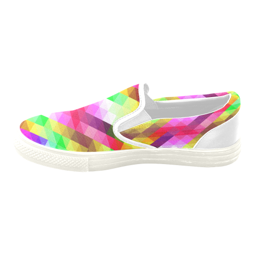 ABSTRACT FRAGMENTS Women's Unusual Slip-on Canvas Shoes (Model 019)