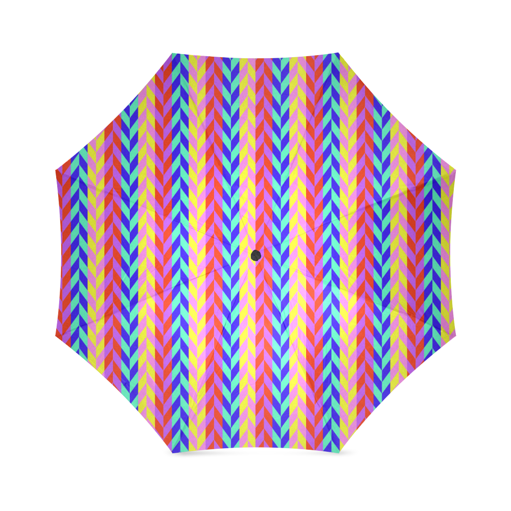 Colorful Chevron Retro Pattern Foldable Umbrella (Model U01)