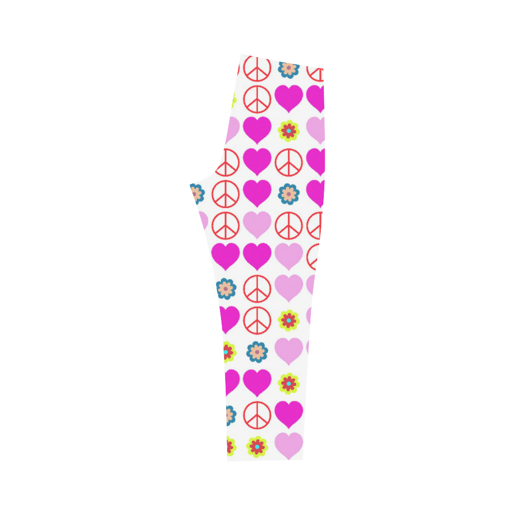 peace and love, pink Capri Legging (Model L02)