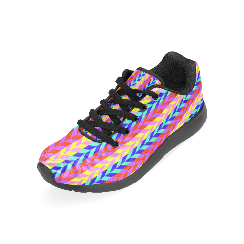 Colorful Chevron Retro Pattern Women’s Running Shoes (Model 020)