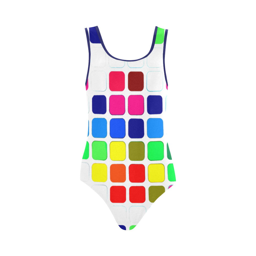 ABSTRACT FRAGMENTS-3 Vest One Piece Swimsuit (Model S04)