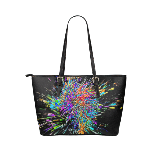 Color Big Bang by Artdream Leather Tote Bag/Small (Model 1651)