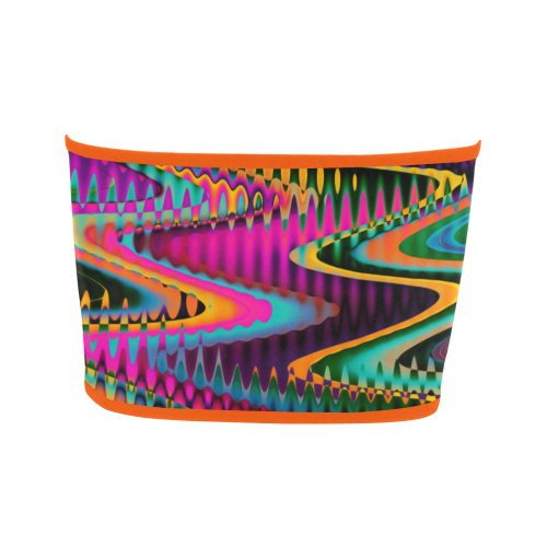 WAVES DISTORTION chevrons multicolored Bandeau Top