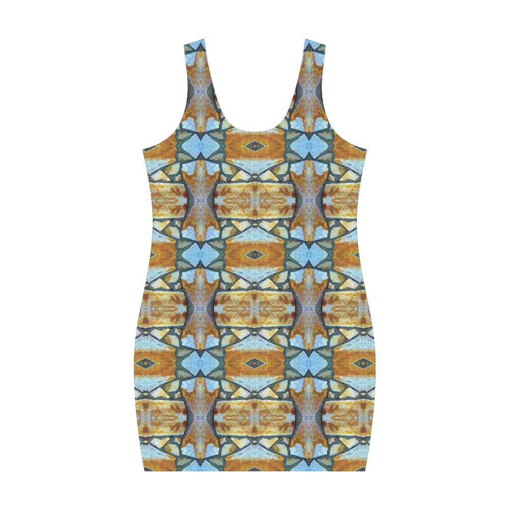 Columns Stone Pattern Medea Vest Dress (Model D06)