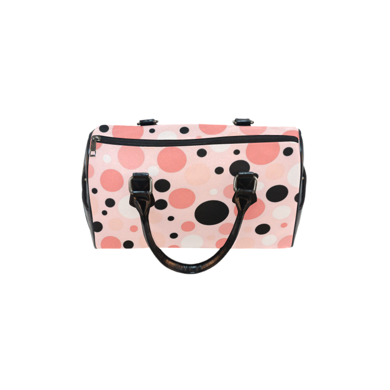 Vintage Pink Polka Dot Boston Handbag (Model 1621)