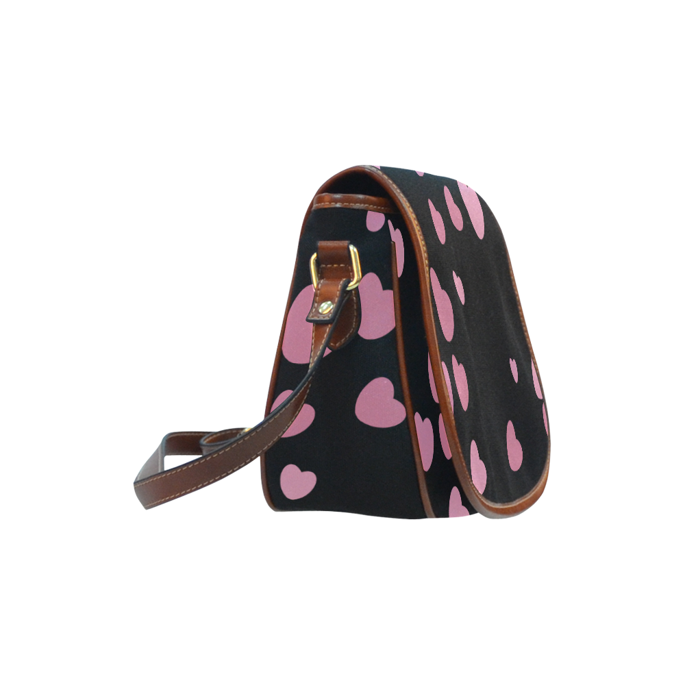 pink hearts Saddle Bag/Small (Model 1649) Full Customization