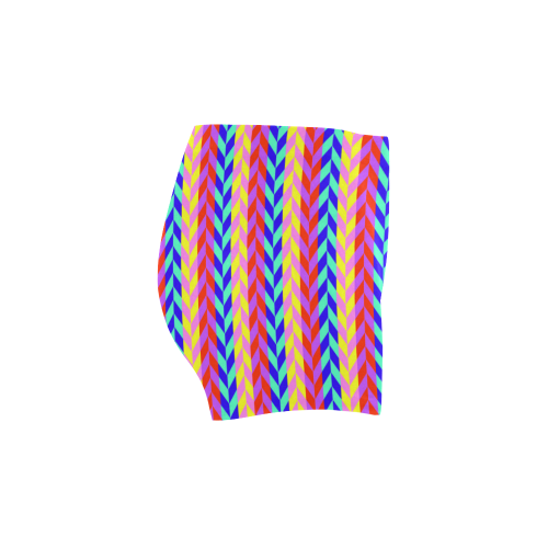Colorful Chevron Retro Pattern Briseis Skinny Shorts (Model L04)