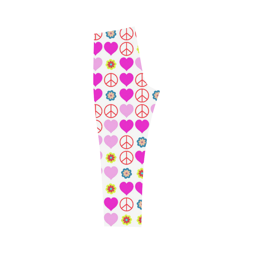 peace and love, pink Capri Legging (Model L02)