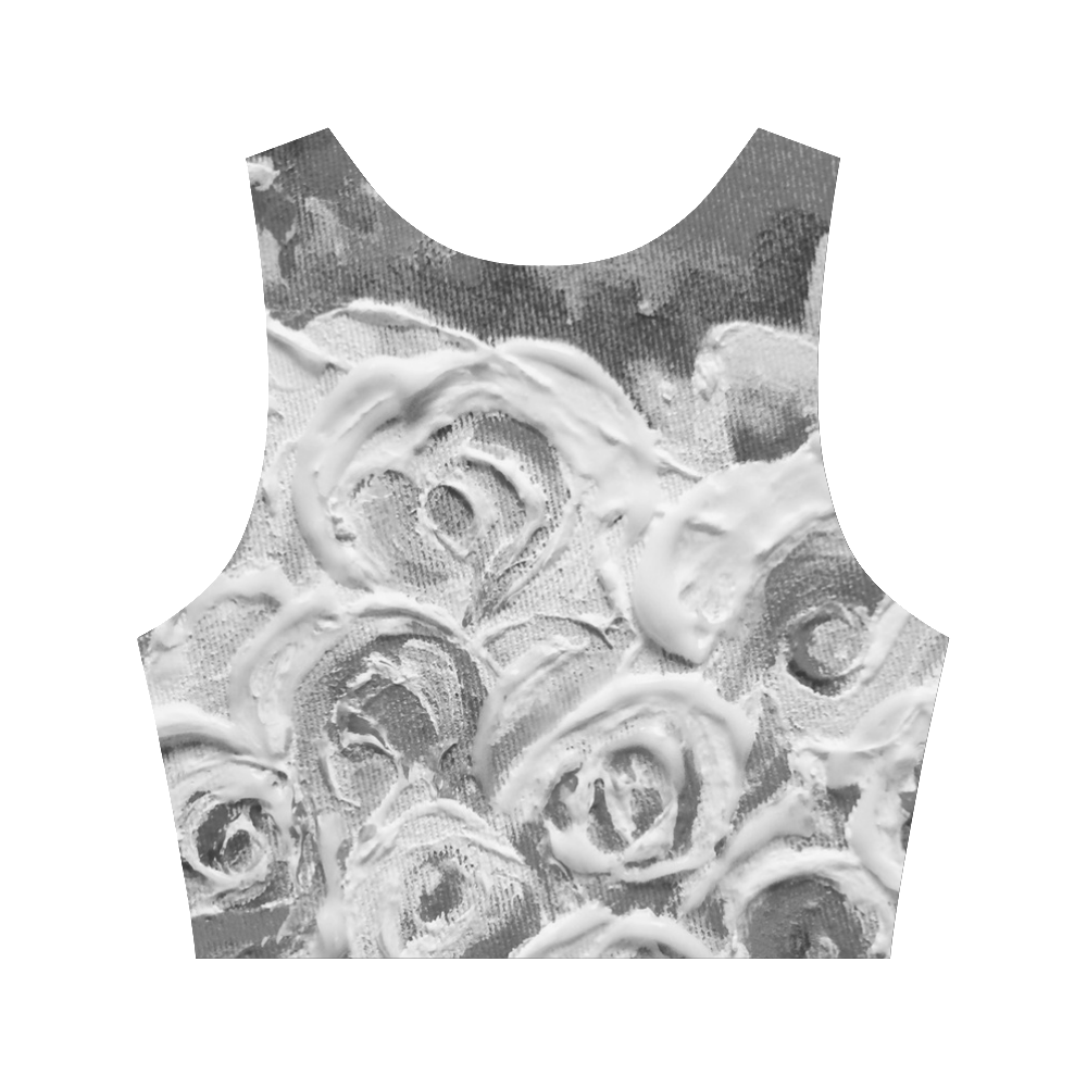 Roses on Fire bnw Women's Crop Top (Model T42)