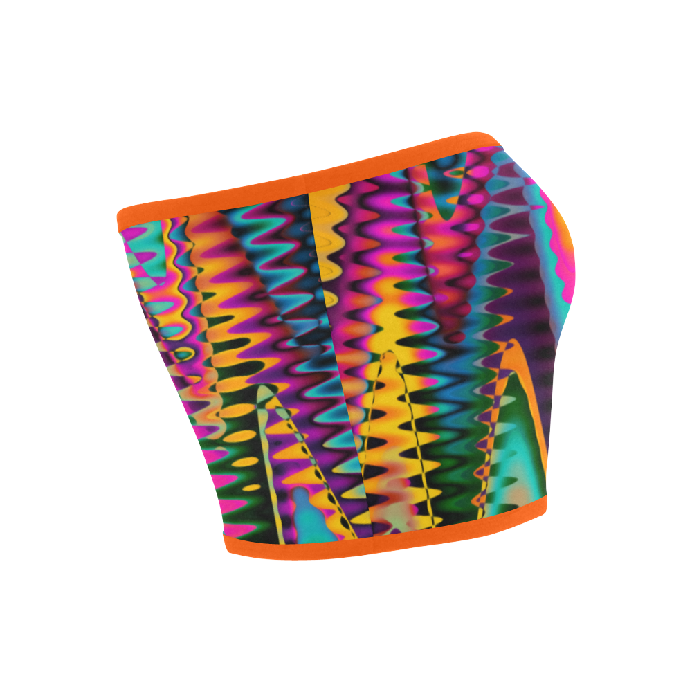 WAVES DISTORTION chevrons multicolored Bandeau Top