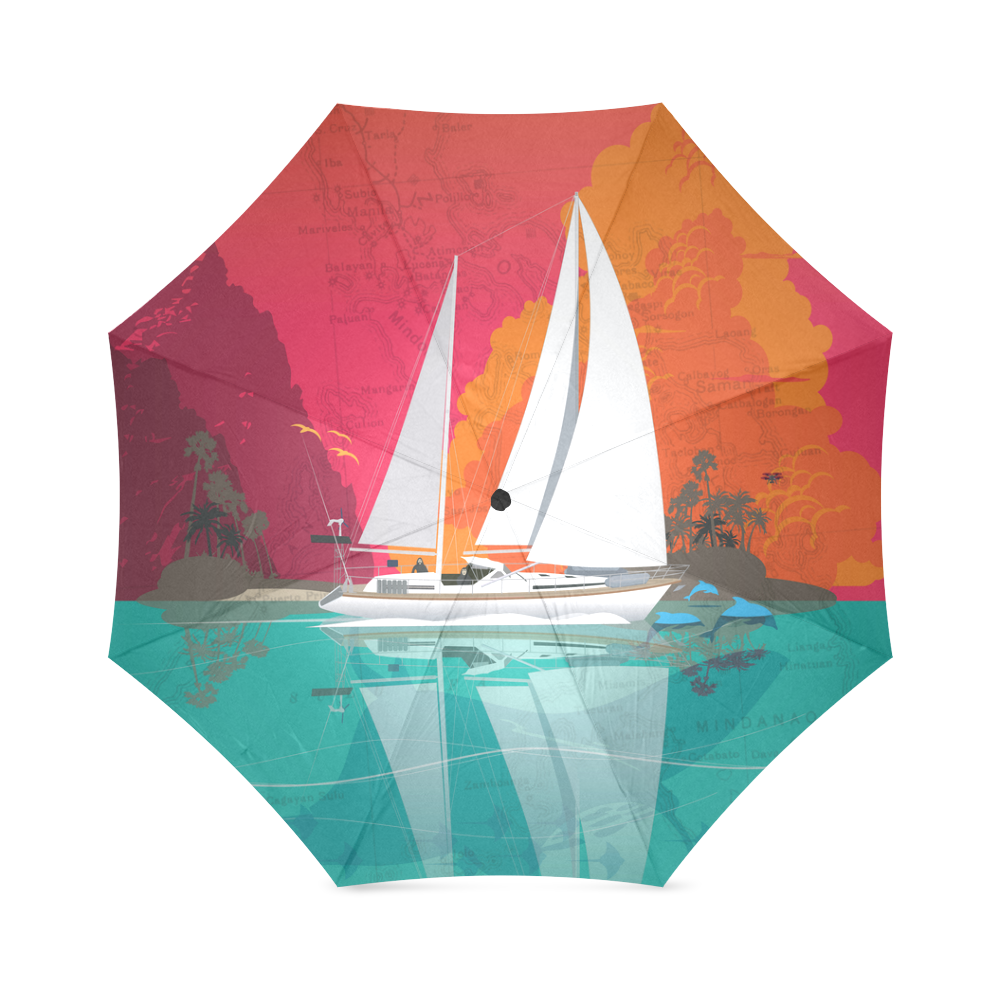 Sailing to Delos Unbrella Foldable Umbrella (Model U01)