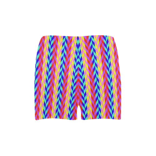 Colorful Chevron Retro Pattern Briseis Skinny Shorts (Model L04)