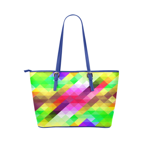 ABSTRACT FRAGMENTS Leather Tote Bag/Small (Model 1651)