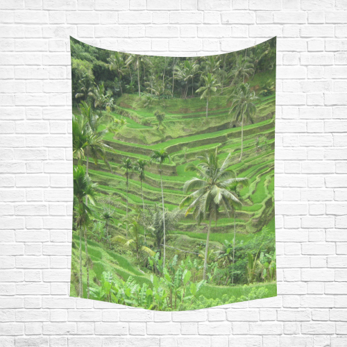 Reisterase von Bali Cotton Linen Wall Tapestry 60"x 80"