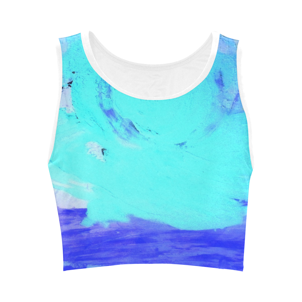 Abstract in Nature ICE BLUE Women's Crop Top (Model T42)