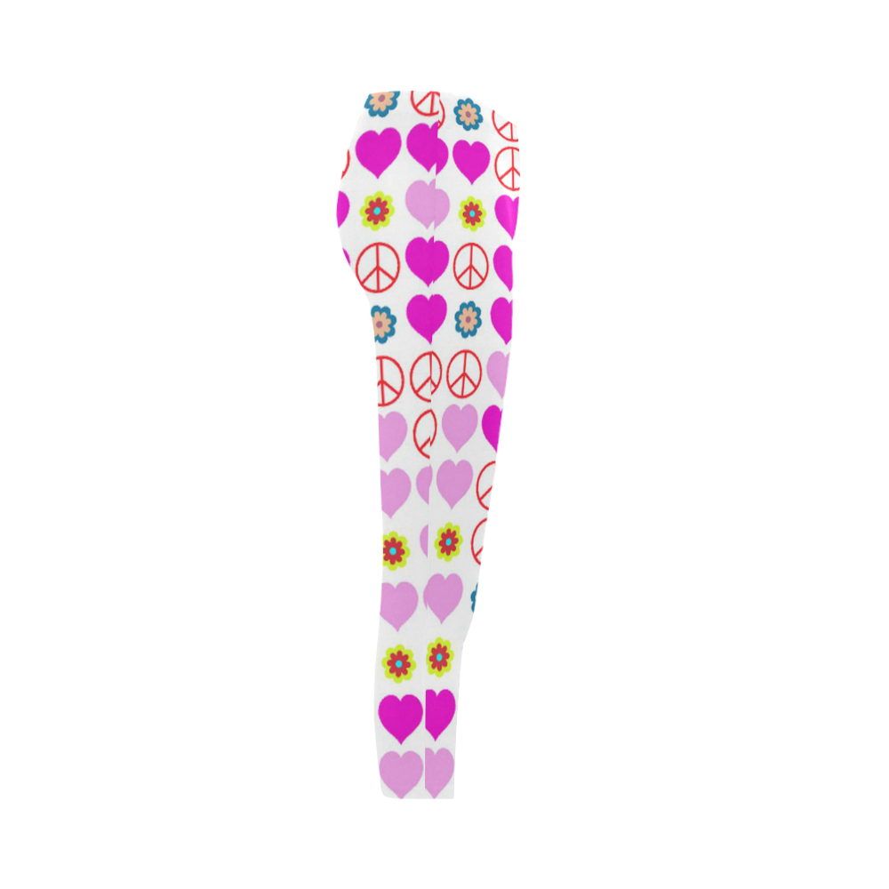 peace and love, pink Capri Legging (Model L02)