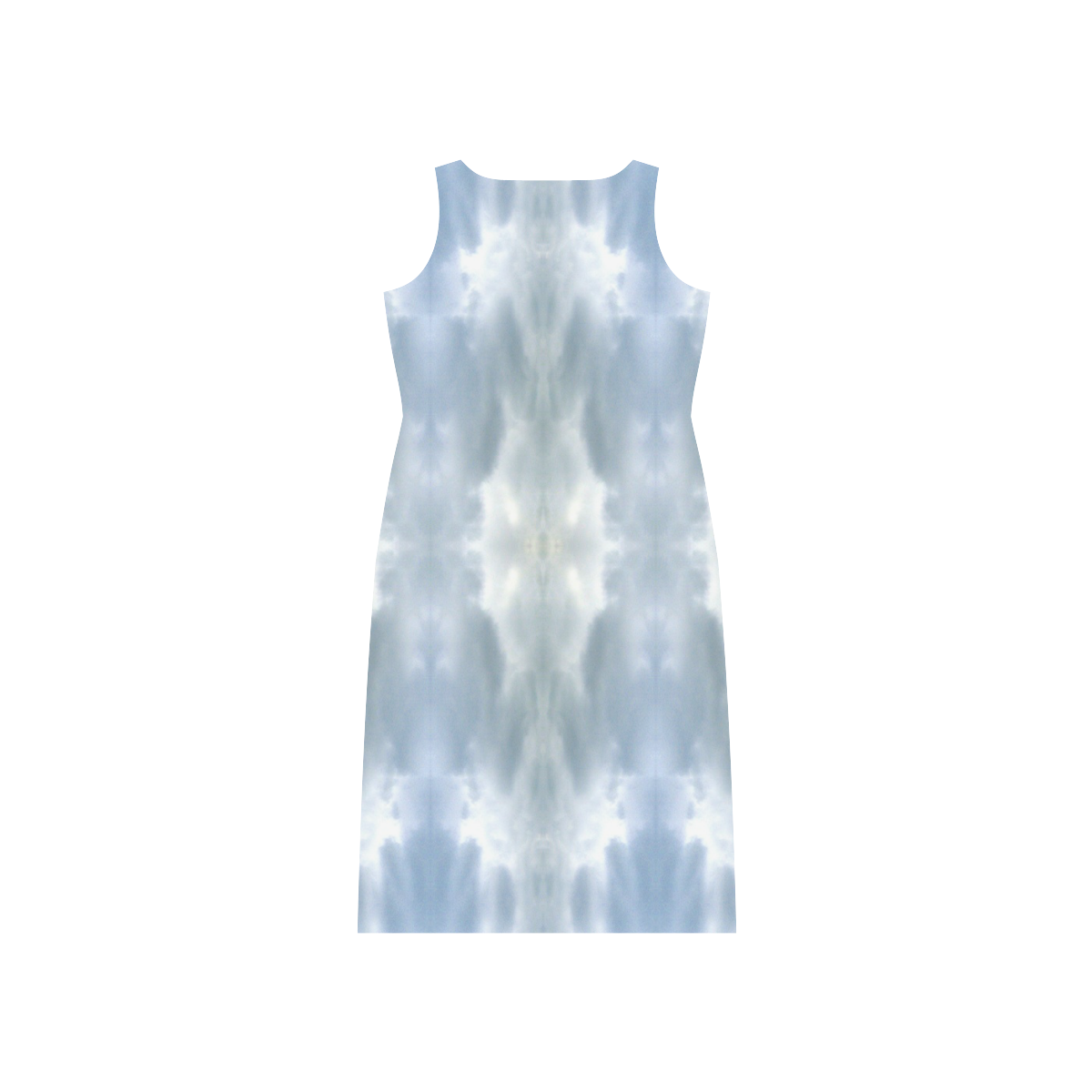 Ice Crystals Abstract Pattern Phaedra Sleeveless Open Fork Long Dress (Model D08)