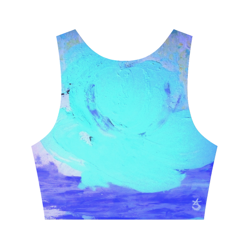 Abstract in Nature ICE BLUE Women's Crop Top (Model T42)