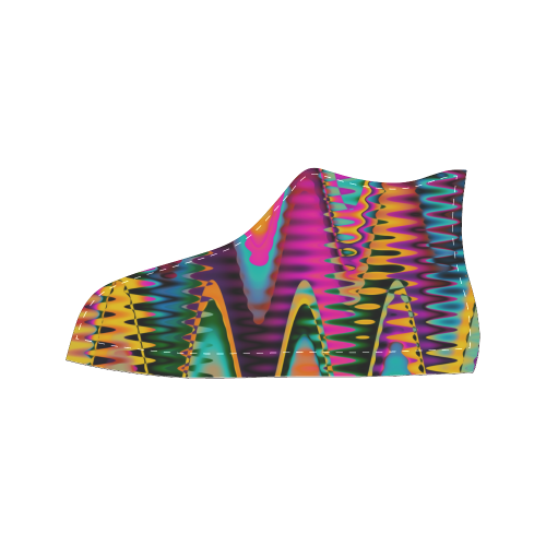 WAVES DISTORTION chevrons multicolored Women's Classic High Top Canvas Shoes (Model 017)