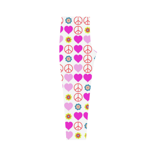 peace and love, pink Capri Legging (Model L02)