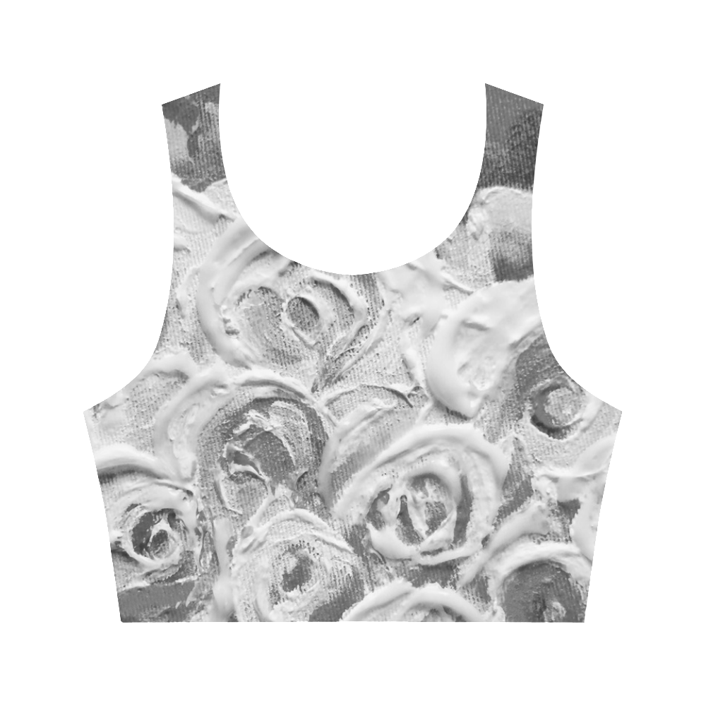 Roses on Fire bnw Women's Crop Top (Model T42)