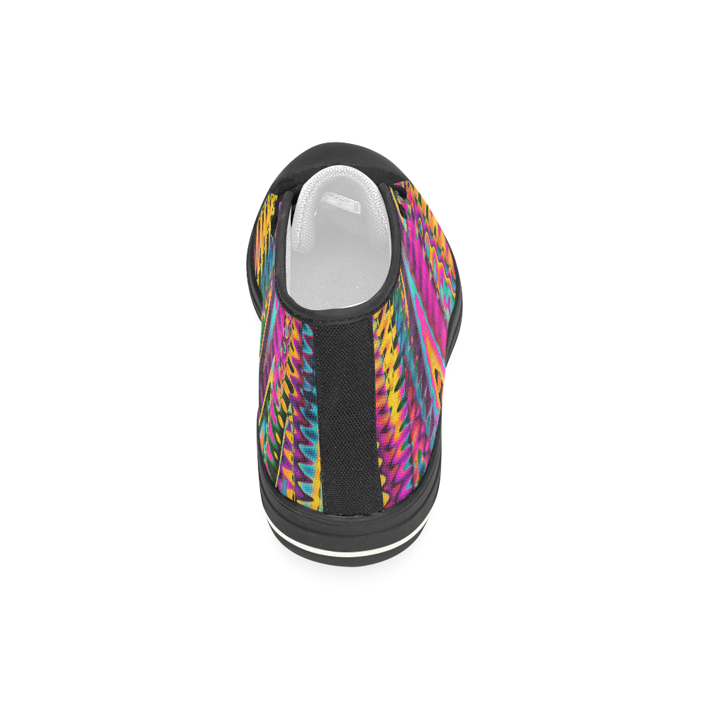 WAVES DISTORTION chevrons multicolored Women's Classic High Top Canvas Shoes (Model 017)