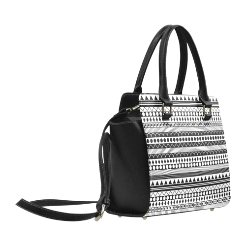 Black and White Funky Stripes by ArtformDesigns Classic Shoulder Handbag (Model 1653)