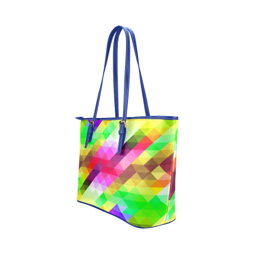 ABSTRACT FRAGMENTS Leather Tote Bag/Small (Model 1651)
