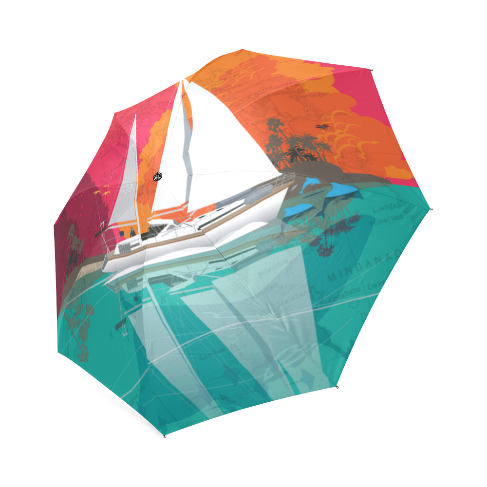 Sailing to Delos Unbrella Foldable Umbrella (Model U01)